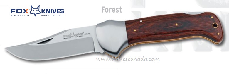 Fox Italy Forest Folding Knife, N690, Pakka Wood, FX-577PW