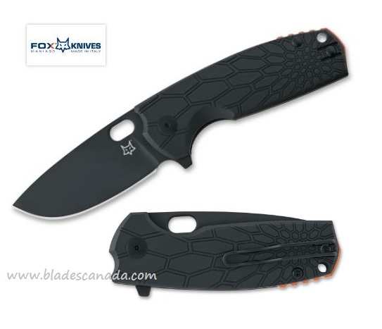 Fox Italy Vox Core Folding Knife, N690, FRN Black, FX-604B