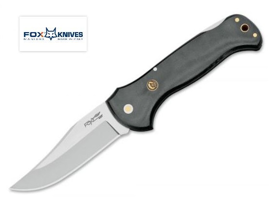 Fox Italy Forest Folding Knife, 12C27, Micarta Black, Nylon Pouch, FX-576ML