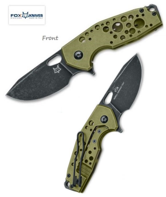 Fox Italy Suru Alu Framelock Folding Knife, N690, Aluminum Green, FX-526ALG