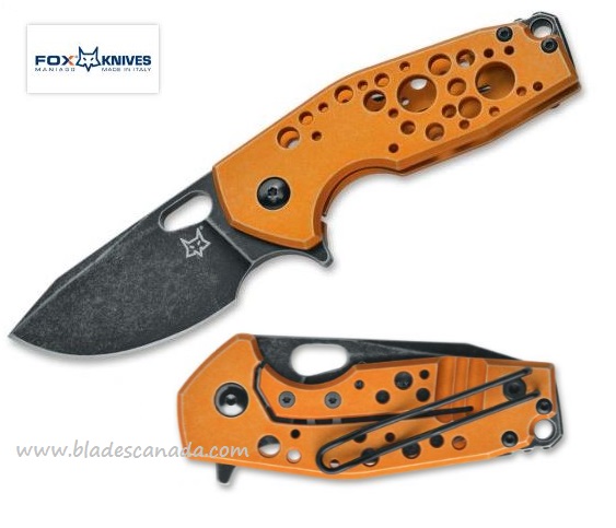 Fox Italy Suru Alu Framelock Folding Knife, N690, Aluminum Orange, FX-526ALO