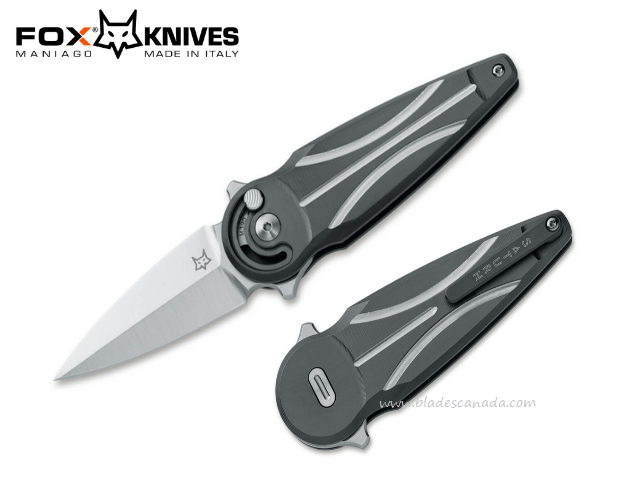 Fox Italy Saturn Flipper Folding Knife, M390, Titanium Black, 01FX936