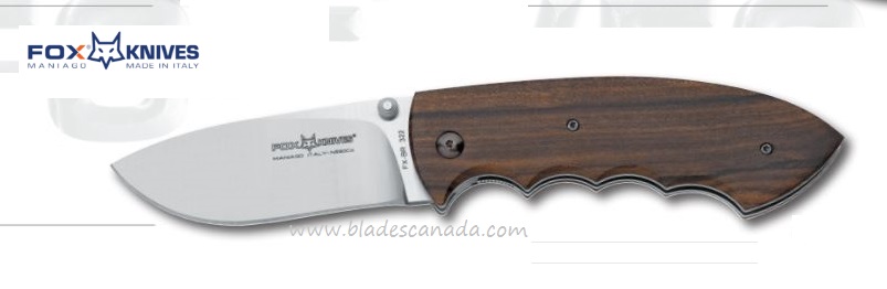 Fox Italy Kommer Hunter Folding Knife, N690, Ziracote Wood, FX-BR322