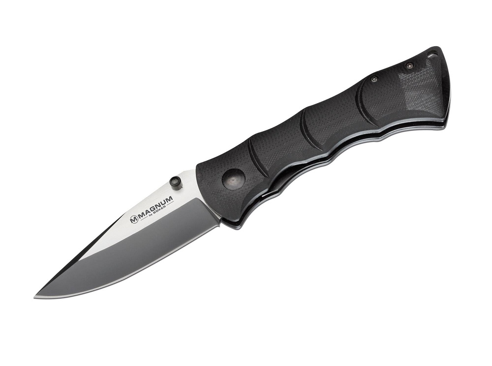 Boker Magnum Large Bamboo Folding Knife, 440, G10 Black, B-01LL509