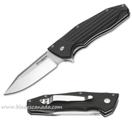 Boker Magnum Passenger Flipper Folding Knife, 440B, G10 Black, B-01MB706