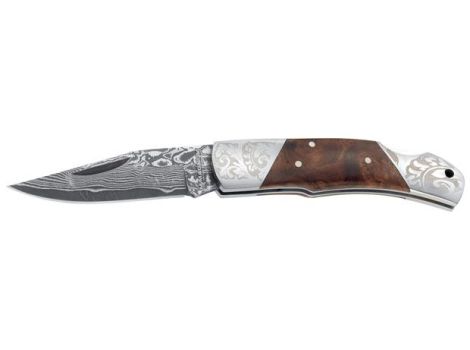 Boker Magnum Duke Folding Knife, Damascus Blade, Wood Handle, B-01MB946DAM - Click Image to Close
