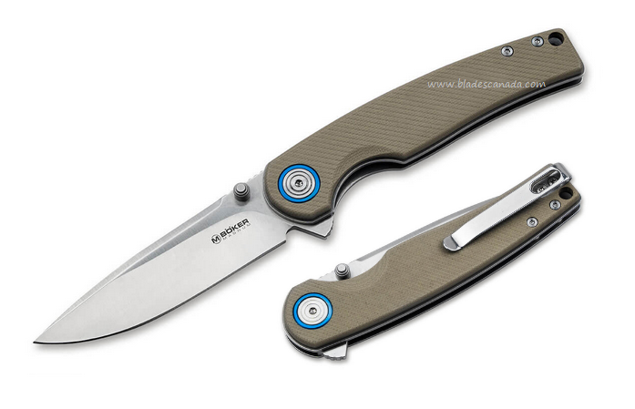 Boker Magnum Rekin Flipper Folding Knife, G10 Tan, 01SC007