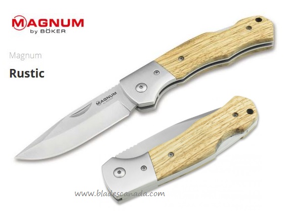 Boker Magnum Rustic Folding Knife, 440A, Stainless Steel, B-01SC075 - Click Image to Close
