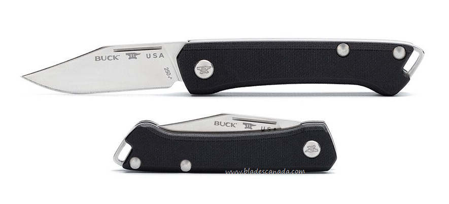 Buck Saunter Slipjoint Folding Knife, 154CM Clip Point, Micarta Black, 0250BKS1