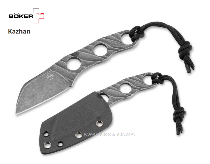 Boker Plus Kazhan Fixed Blade Knife, D2 Steel, Kydex Sheath, 02BO069