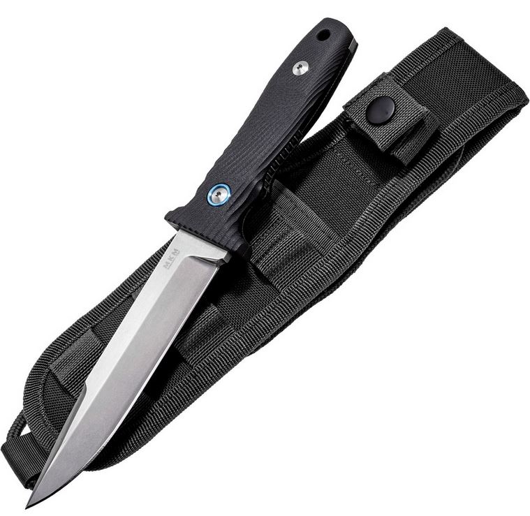 MKM Managio Knives Jouf N690 Steel, Black G10 Handle w/ Codura Sheath FX02-S