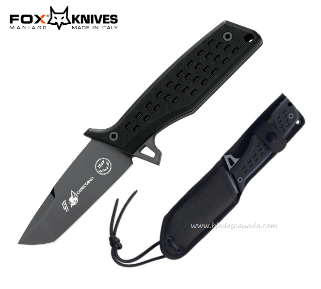 Fox Italy N.E.R.O. Fixed Blade Knife, N690 Black, G10 Black, FX-NR05TT-49