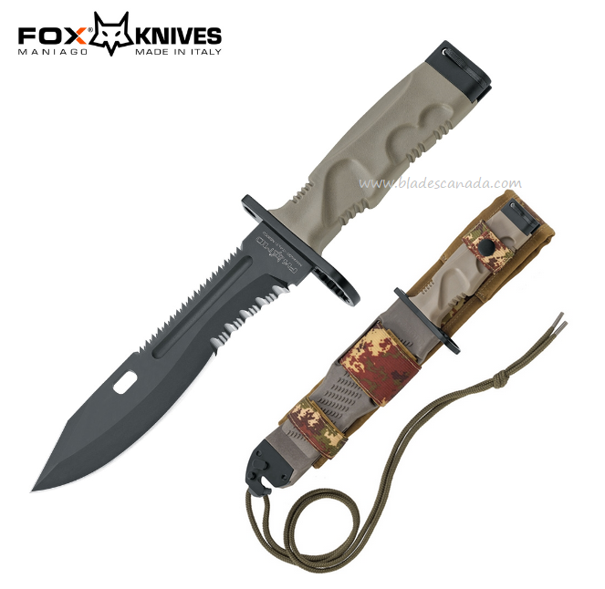 Fox Italy Spartan 2 Leonida Bayonet Fixed Blade Knife, N690, FX-0193000
