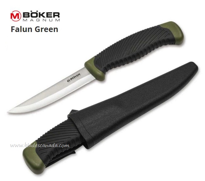 Boker Magnum Falun Fixed Blade Knife, 420 Steel, Hard Sheath, 02RY103