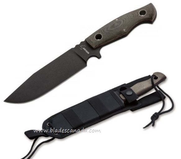 Boker plus Rold Fixed Blade Knife, SK5 Carbon Steel, Micarta Handle, 02BO293