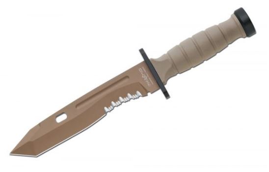 Fox Italy Oplita FKMD Fixed Blade Knife, N690, Tan Handle, Cordura Sheath, FX-0171116