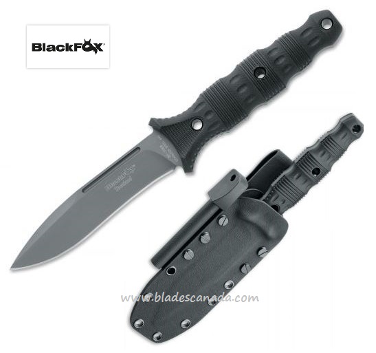 BlackFox Felis Fixed Blade Knife, 440C, G10 Black, Kydex Sheath, BF-706B