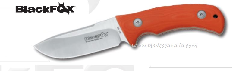 BlackFox Outdoor Fixed Blade Knife, 440A, G10 Orange, Nylon Sheath, BF-132