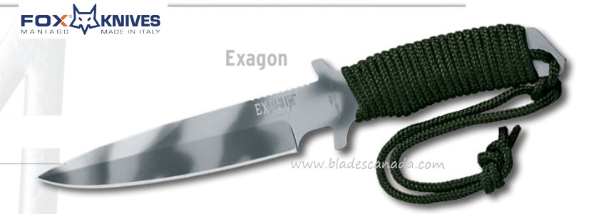 Fox Italy Exagon Fixed Blade Knife, 440B, Cordura Sheath, FX-1662S