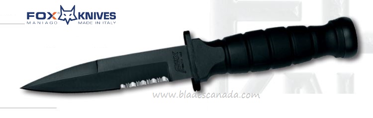 Fox Italy Tactical Dagger Fixed Blade Knife, 440C, Cordura Sheath, FX-1685T