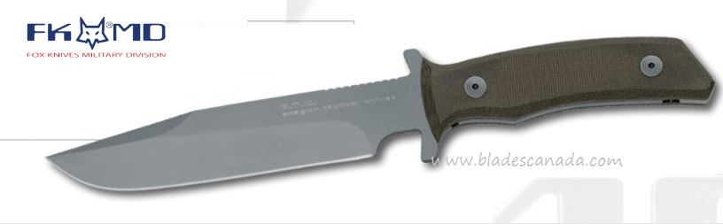Fox Italy FKMD Serie E.T.K. Fixed Blade Knife, 440C, Micarta, MOLLE Nylon Sheath, FX-1663TK