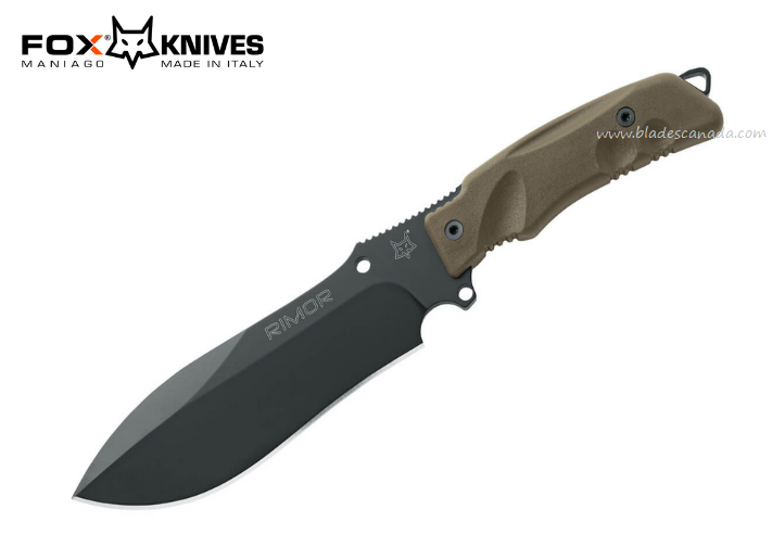 Fox Italy Rimor Fixed Blade Knife, N690 Black, FRN Olive, 02FX731