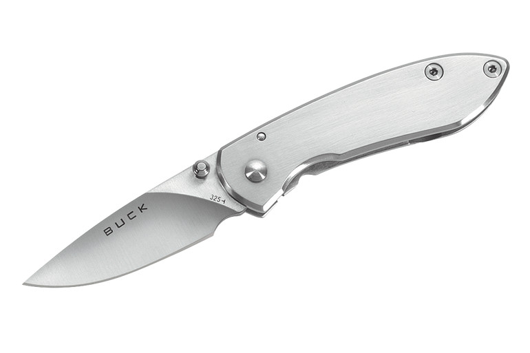 Buck Colleague Framelock Folding Knife, 420HC Steel, Stainless Handle, BU0325SSS