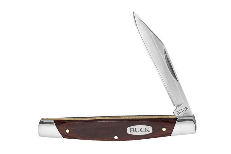 Buck Solo Knife Slipjoint Folding Knife, 420J2 Steel, Woodgrain, 0379BRS