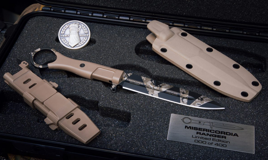 Extrema Ratio Misericordia Ranger XXV Fixed Blade Knife, Anniversarium Limited Edition, N690, FRN Desert