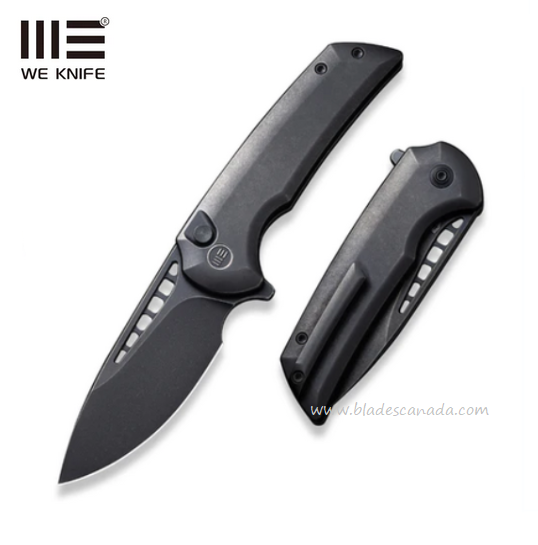 (Pre-Purchase) WE Knife Ferrum Forge Mini Malice Flipper Folding Knife, CPM 20CV Black SW, Titanium Black, WE054BL-1