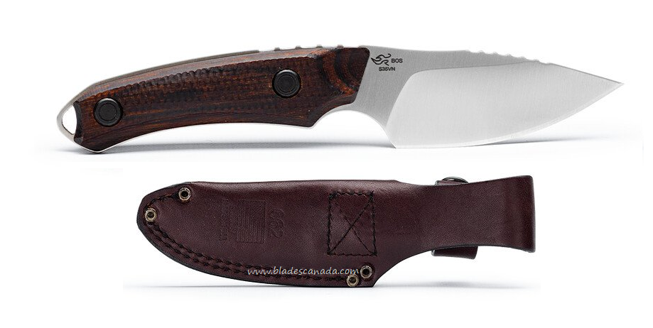 Buck Alpha Scout Pro Fixed Blade Knife, S35VN Satin, Walnut Handle, Leather Sheath, 0662WAS