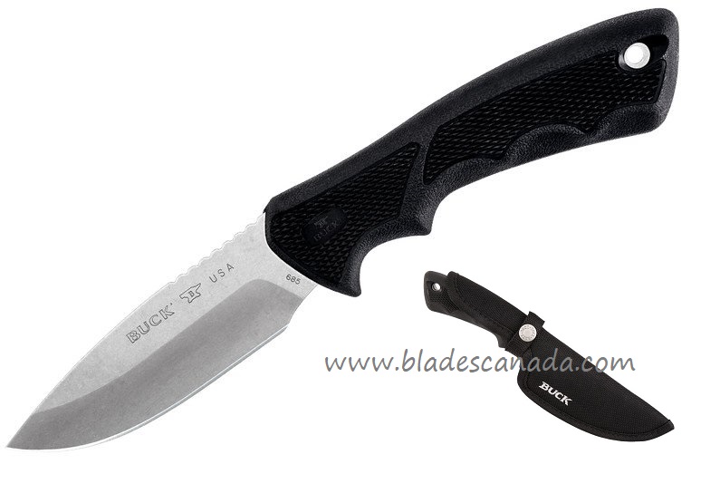 Buck BuckLite Max II Large Fixed Blade Knife, 420HC Steel, Nylon Sheath, BU0685BKS - Click Image to Close