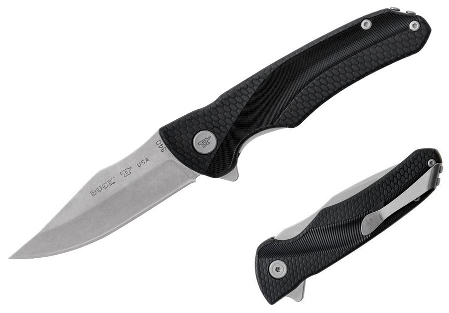 Buck Sprint Select Flipper Folding Knife, 420HC Steel, GFN Black, BU0840BKS1 - Click Image to Close