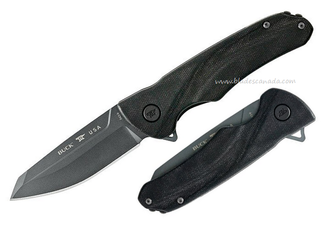 Buck Sprint Ops Flipper Folding Knife, S30V Cerakote, Micarta Black, BU0843BKS
