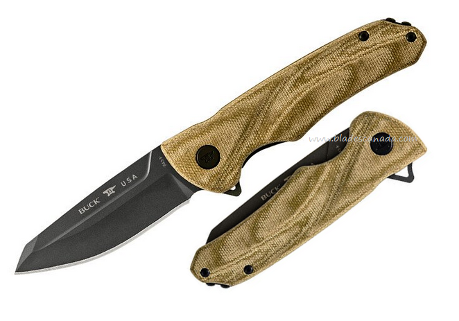 Buck Sprint Ops Flipper Folding Knife, S30V Cerakote, Micarta Green, BU0843GRS