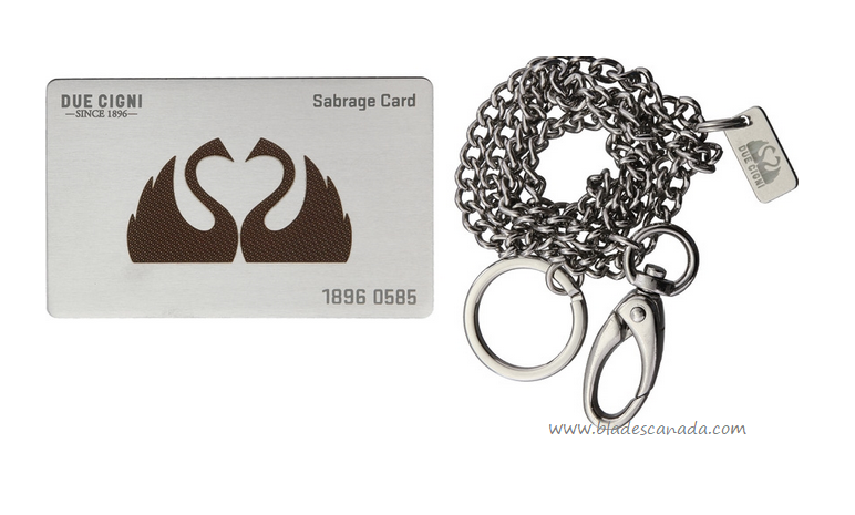 Due Cigni Sabrage Card, 24" Chain, 09DC033