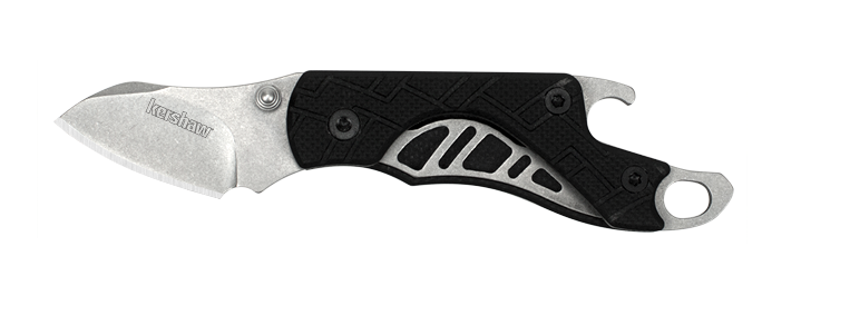 Kershaw Cinder Folding Keychain Knife, Sheepsfoot Blade, GFN Black, K1025 - Click Image to Close