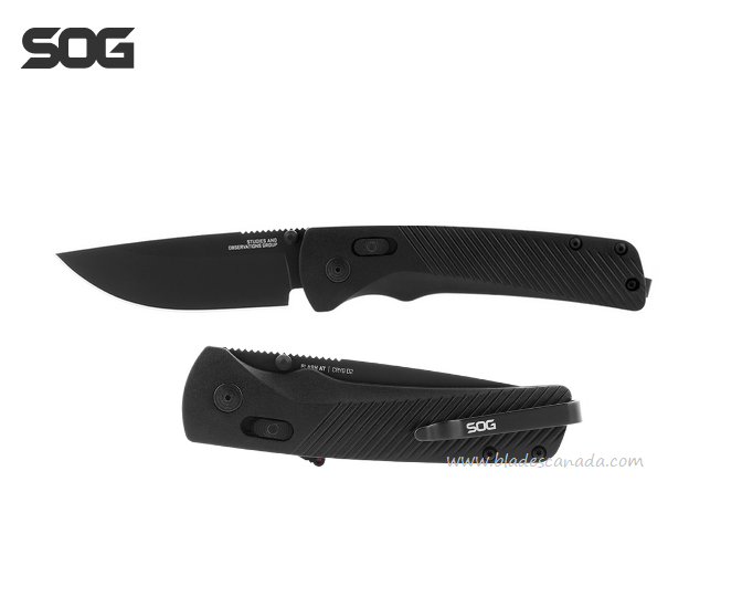 SOG Flash AT Folding Knife, D2 Black, GRN Black, 11-18-01-41