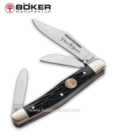 Boker Traditional Medium Stockman Slipjoint Knife, Stainless, Black Bone, B-110728