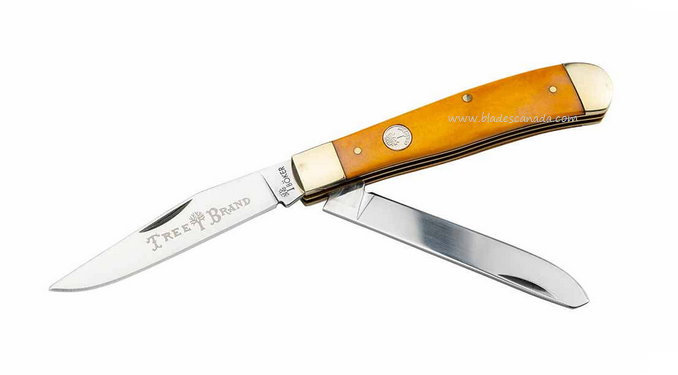 Boker Manufaktur Traditional Series 2.0 Trapper Folding Knife, D2, Bone Yellow, 110835