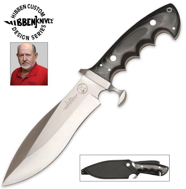 Gil Hibben Alaskan Survival Knife, Micarta Handle, Leather Sheath, GH1168