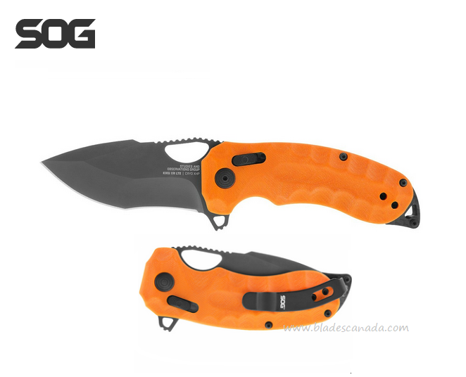 SOG Kiku XR LTE Flipper Folding Knife, CTS XHP, G10 Orange, 12-27-03-57
