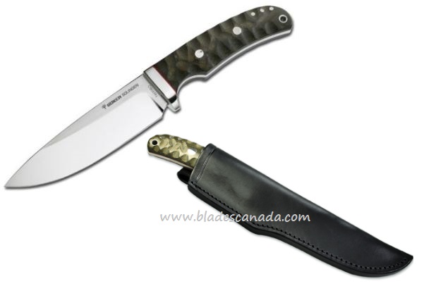 Boker Germany Savannah Fixed Blade Knife, N690, Micarta, Leather Sheath, 120620 - Click Image to Close