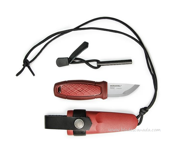 Morakniv Eldris Fixed Blade Knife with Fire Kit, Stainless, Red, 12630
