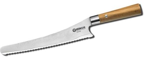 Boker Germany Kitchen Bread Knife, Damascus, Olive Wood, 130433DAM - Click Image to Close