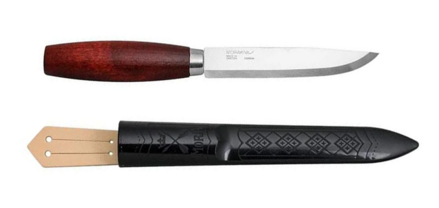 Morakniv Classic No. 3 Fixed Blade Knife, Carbon, Red Birch Handle, 13605