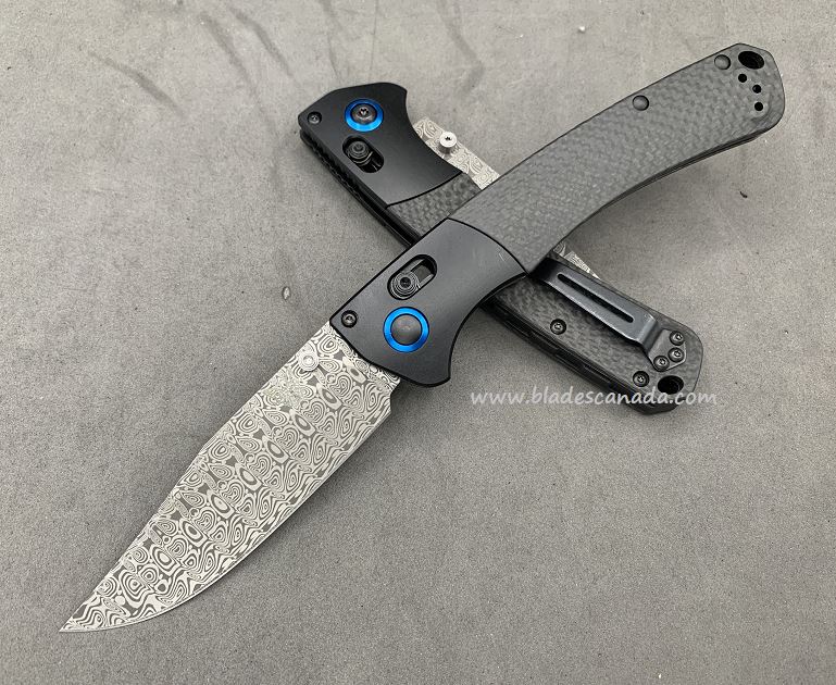 Benchmade Crooked River Folding Knife, Damascus Steel, Carbon Fiber, BM15080CU28