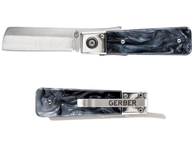 Gerber Jukebox Retro Folding Knife, White Marble Acrylic