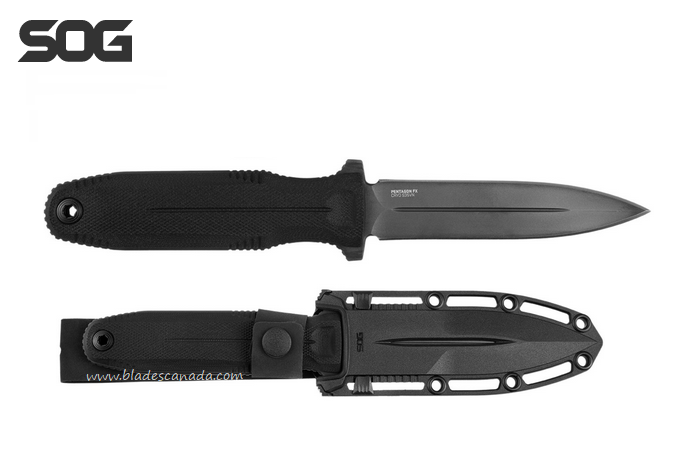 SOG Pentagon FX Fixed Blade Knife, S335VN Black, G10 Black, 17-61-01-57
