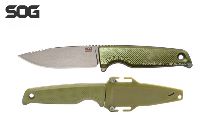 SOG Altair FX Fixed Blade Knife, CPM 154, GRN Field Green, 17-79-03-57